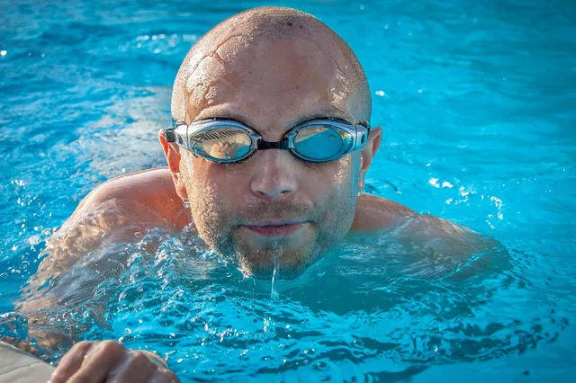 man, swimmer, pool, nature, swimming pool, water, swim, sports, goggles, male, guy. Building a pool service business referral habit