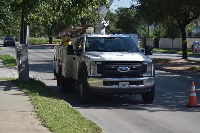white truck, truck, utility truck, repair, ford, maintenance, working, employment, internet, service, outdoors, street, nature, equipment, trees. Pool service pricing starts with the cost of a truck hour